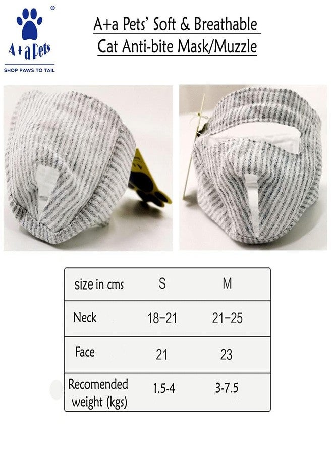 A+a Pets' Soft & Breathable Cat Anti-Bite Mask/Muzzle (Eyes Open, S) - Image 4